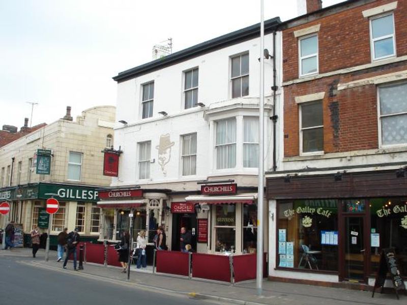 Churchills, Blackpool. (Pub, External, Key). Published on 31-10-2015