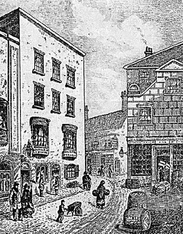 Old engraving of exterior as the Golden Fleece. (Pub, External). Published on 03-05-2019