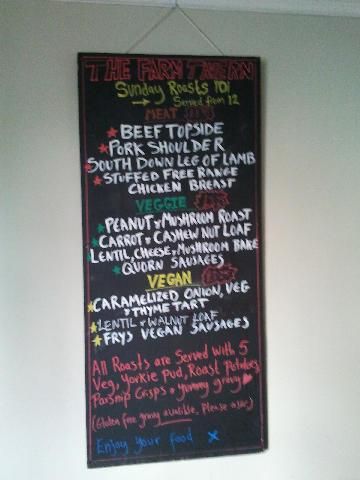 Sunday lunch menu. (Pub, Sign). Published on 09-03-2013