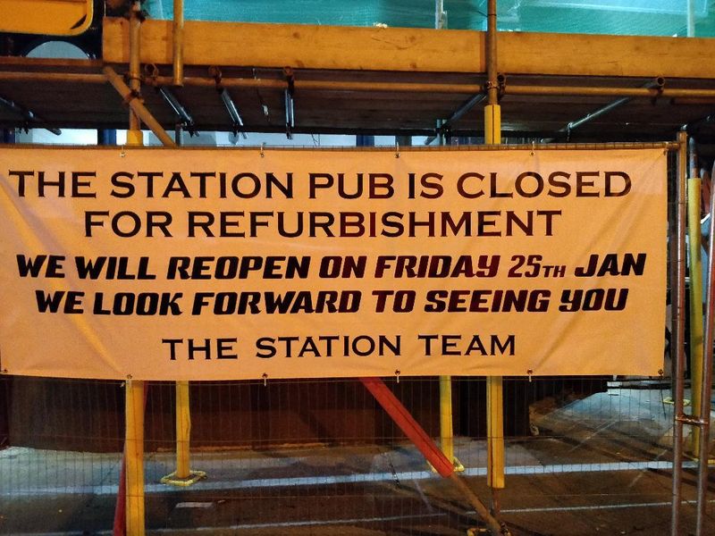 Temporary closure. (Pub, External). Published on 20-01-2019