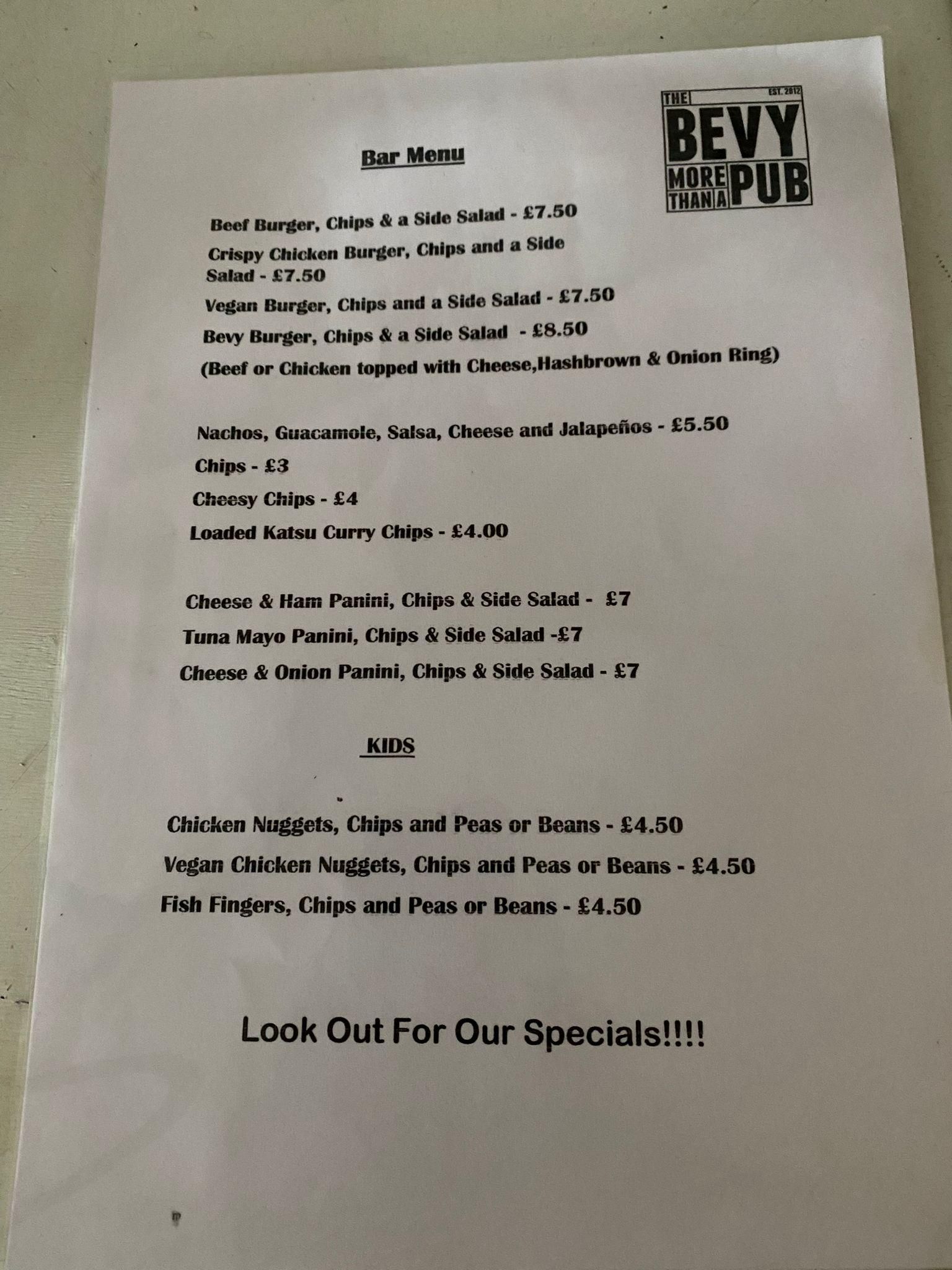 Menu. (Pub). Published on 22-03-2023