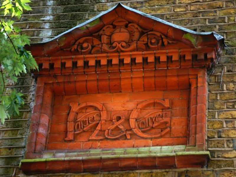 Photo taken 31 July 2015 brick Naider & Collyer brewery sign.. (Sign). Published on 02-08-2015 
