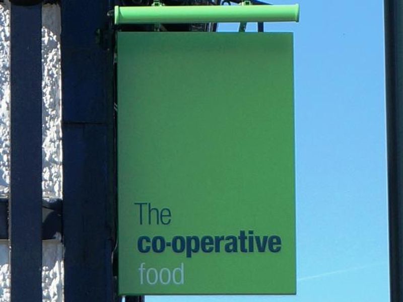Photo taken 9 August 2015. Co-Op sign.. (Sign). Published on 22-08-2015
