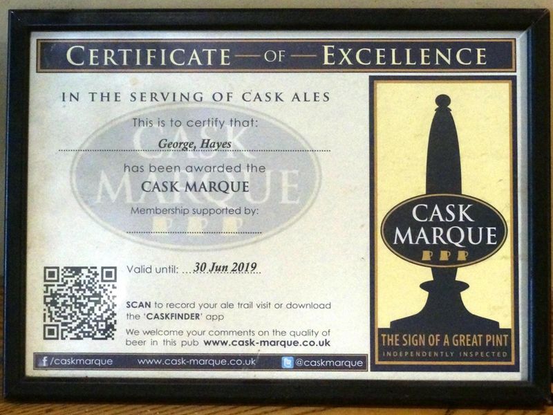 Photo taken 20 July 2018, Cask Marque.. (Pub, Sign). Published on 21-07-2018