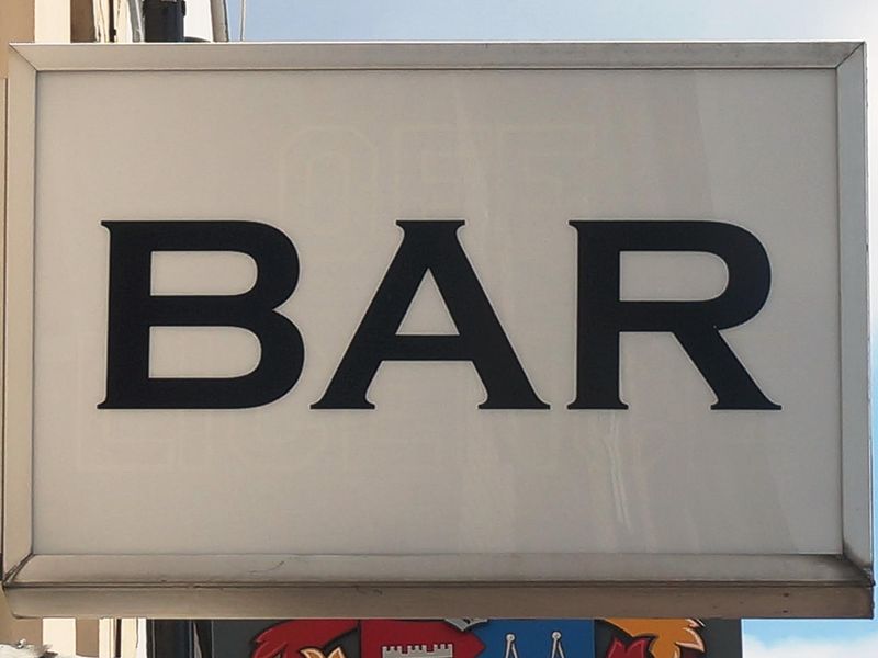 Photo taken 23 July 2018 external bar sign. (Sign). Published on 24-07-2018