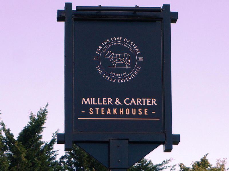 Photo taken 9 August 2015 Miller & Carter sign. (Sign). Published on 25-08-2026 