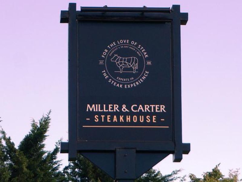 Photo taken 9 August 2015. Miller & Carter sign.. (Sign). Published on 09-08-2015 