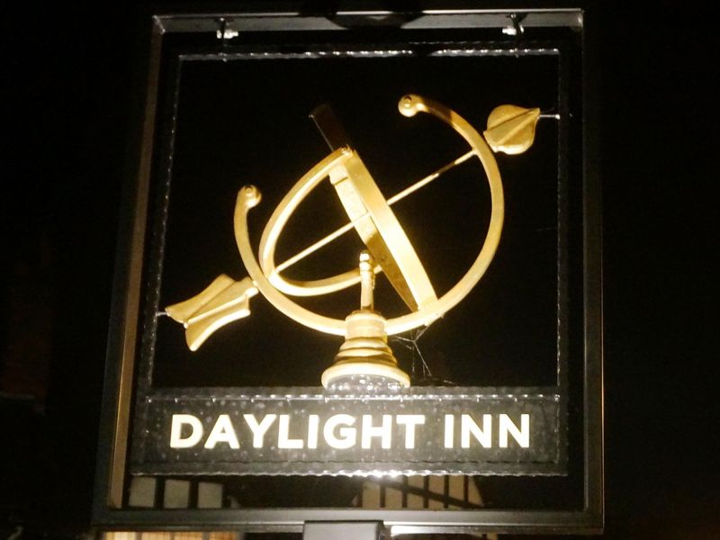 Photo taken 21 September 2019, illuminated pub sign.. (Pub, Sign). Published on 22-09-2019