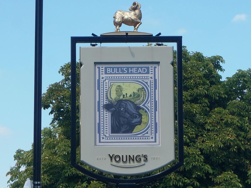 Photo taken 3 August 2018, pub sign.. (Sign). Published on 03-08-2018