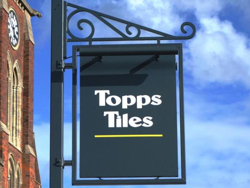 Photo taken 27 August 2015. Topps Tiles external sign.. (Sign). Published on 04-10-2015