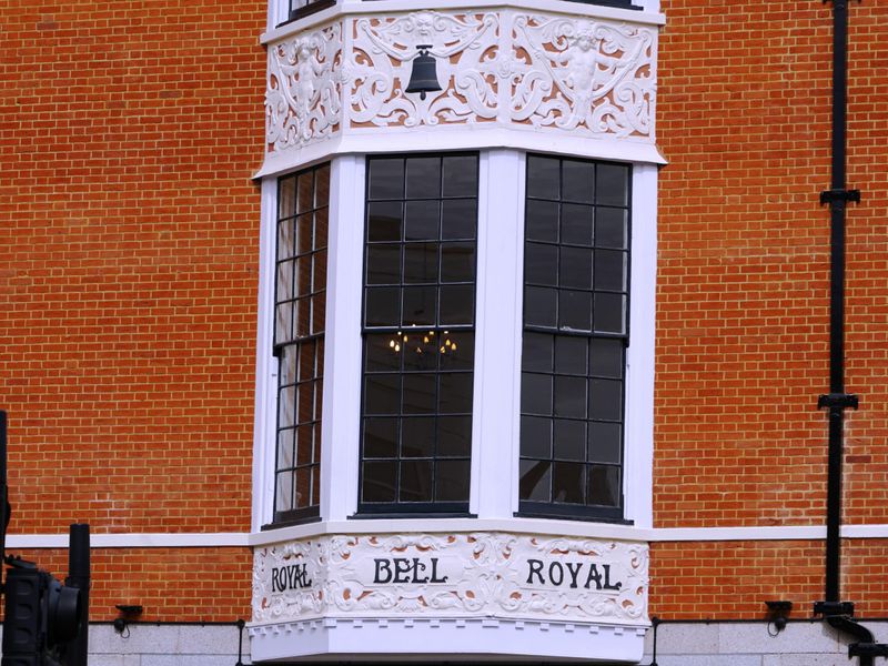 Photo taken 7 April 2021. Building exterior, name sign.. (Sign). Published on 07-04-2021