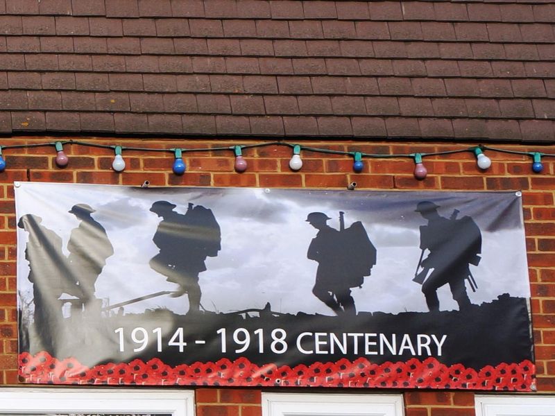 Photo taken 6 Oct 2016, !914-18 war commemoration poster.. (Bar, Sign). Published on 06-10-2016