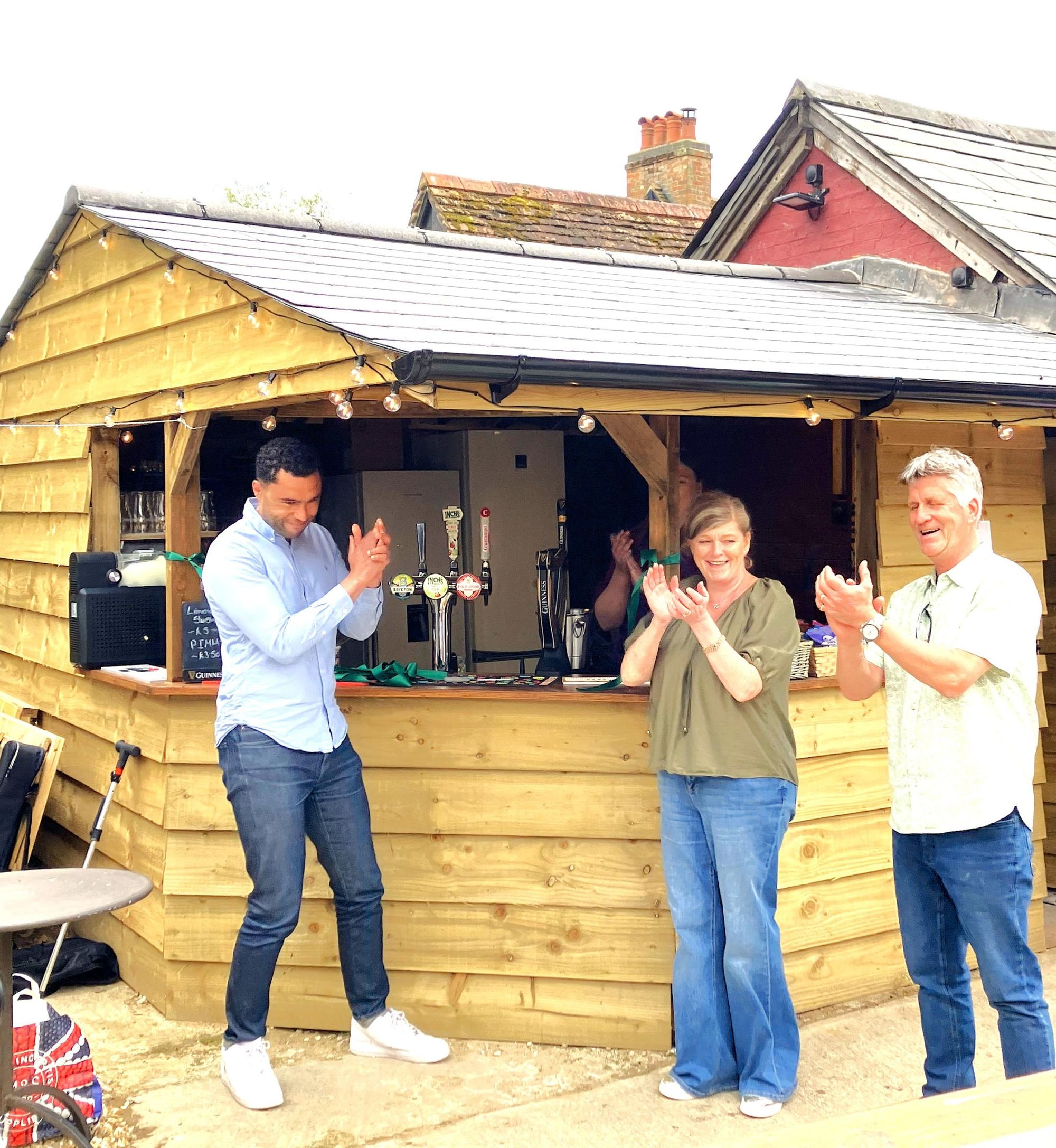 Grand opening of the outside Bar - Callum Anderson with Clare & . (Pub, External, Bar, Garden, Publican). Published on 11-05-2026