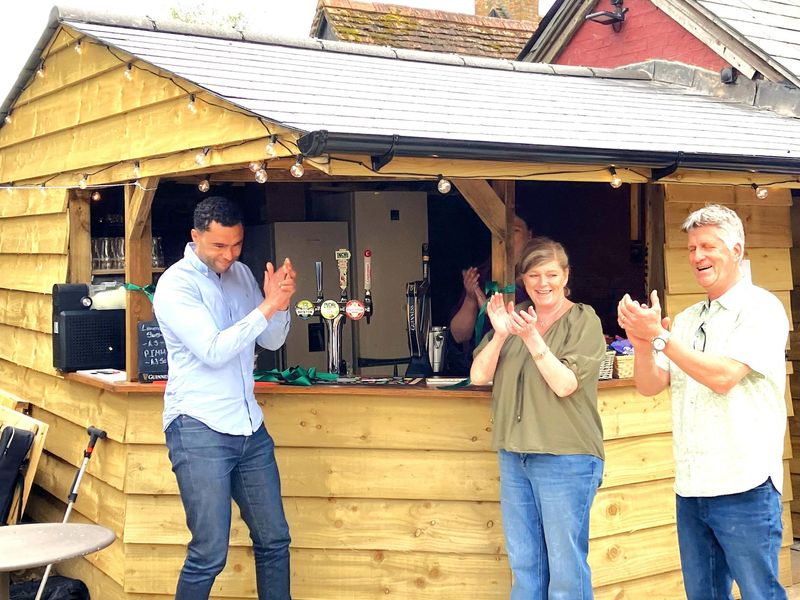 Grand opening of the outside Bar - Callum Anderson with Clare & . (Pub, External, Bar, Garden, Publican). Published on 11-05-2026 