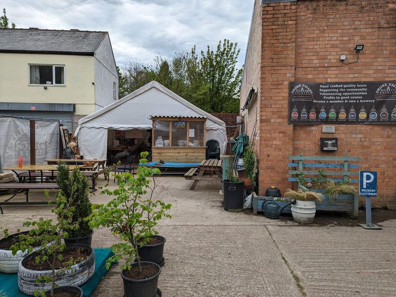 Exterior of Drone Valley Brewery Tap (May 2024). (Pub, Brewery, External, Garden, Customers, Key). Published on 02-06-2024 