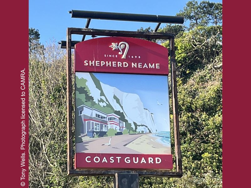 Coastguard, St. Margarets Bay - Sign © Tony Wells. (Pub, Sign). Published on 12-11-2025 