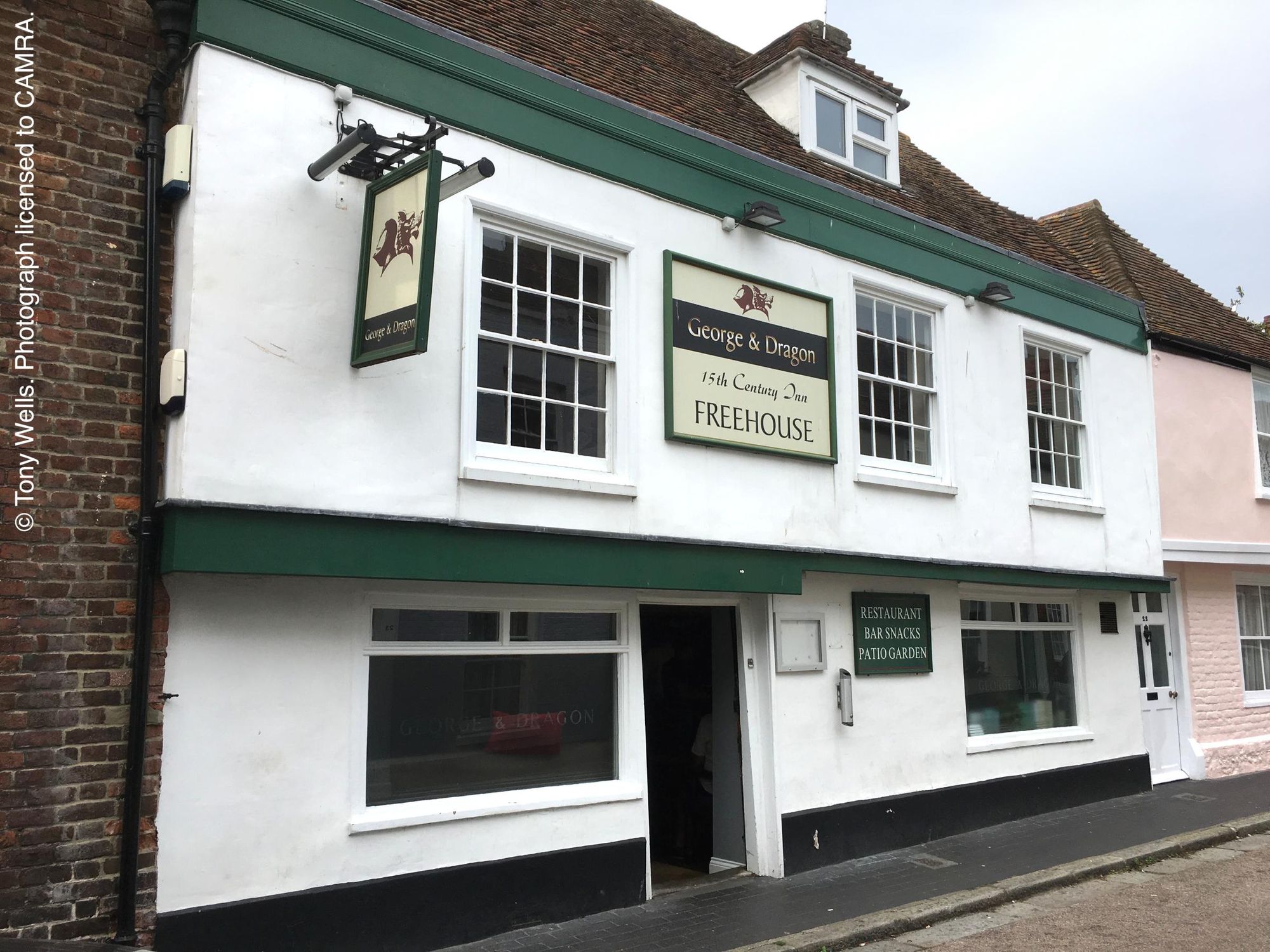 George & Dragon, Sandwich - External © Tony Wells.. (Pub, External, Key). Published on 16-05-2024