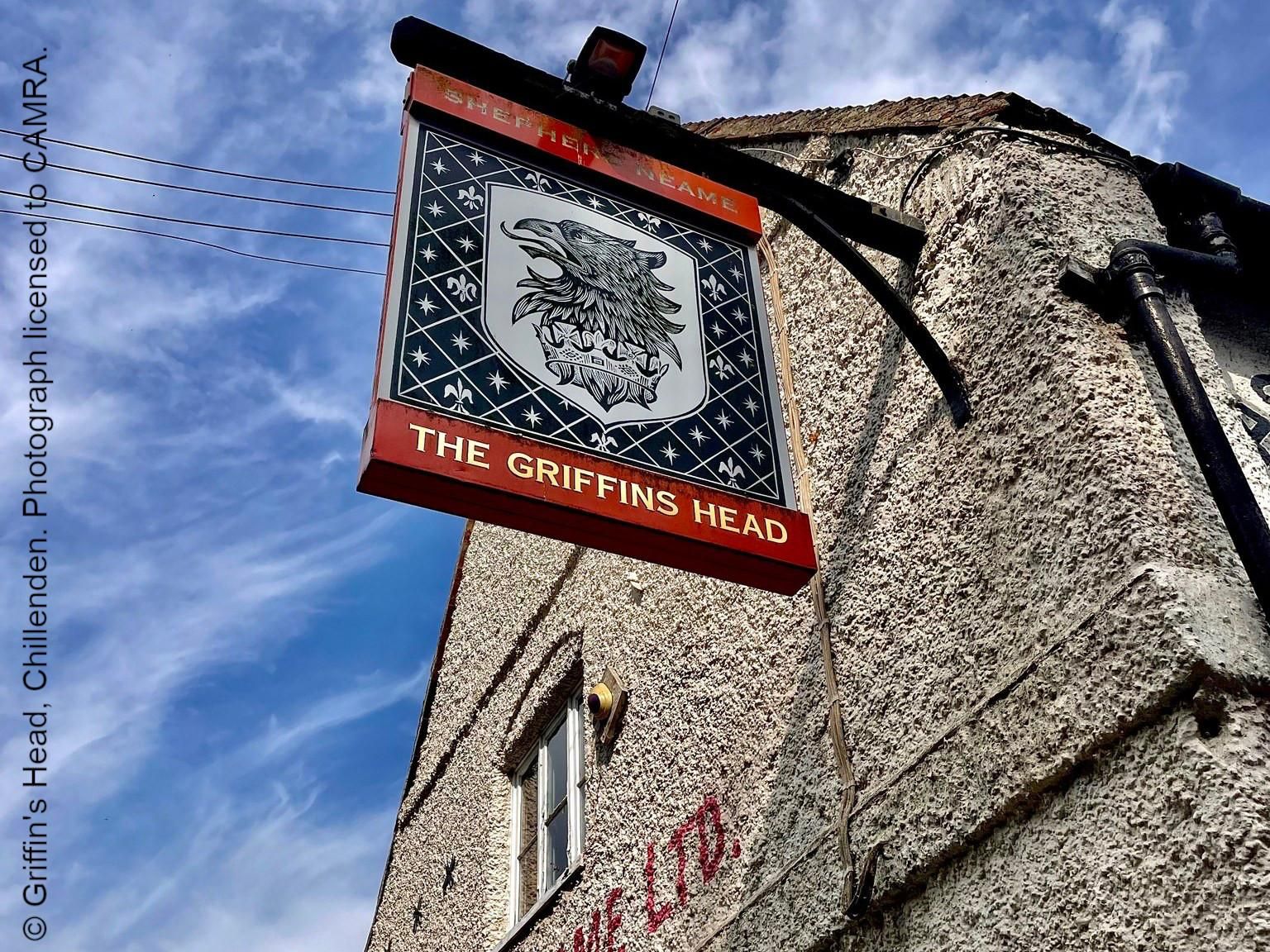 Griffins Head, Chillenden - Sign © Griffin's Head, Chillenden. (Sign). Published on 01-06-2025
