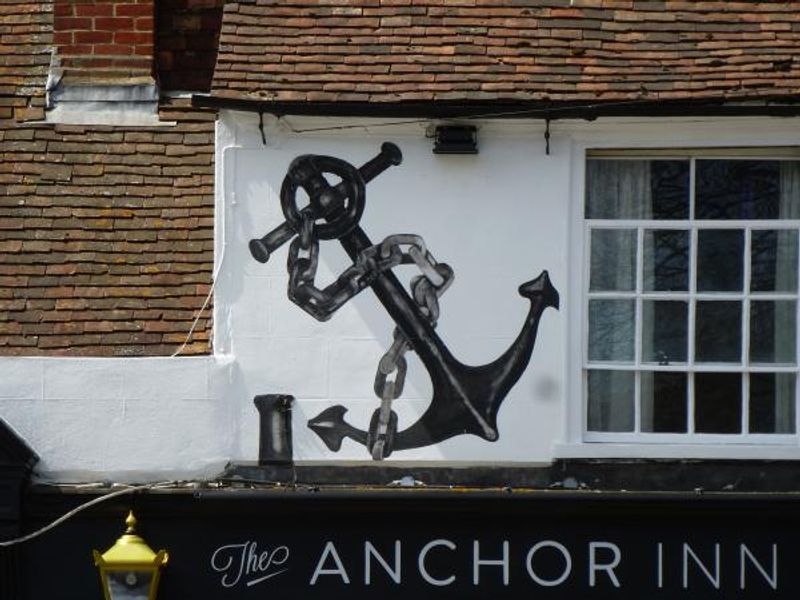 Anchor Inn, Wingham - Sign #2 © Tony Wells. (Pub, Sign). Published on 02-05-2016