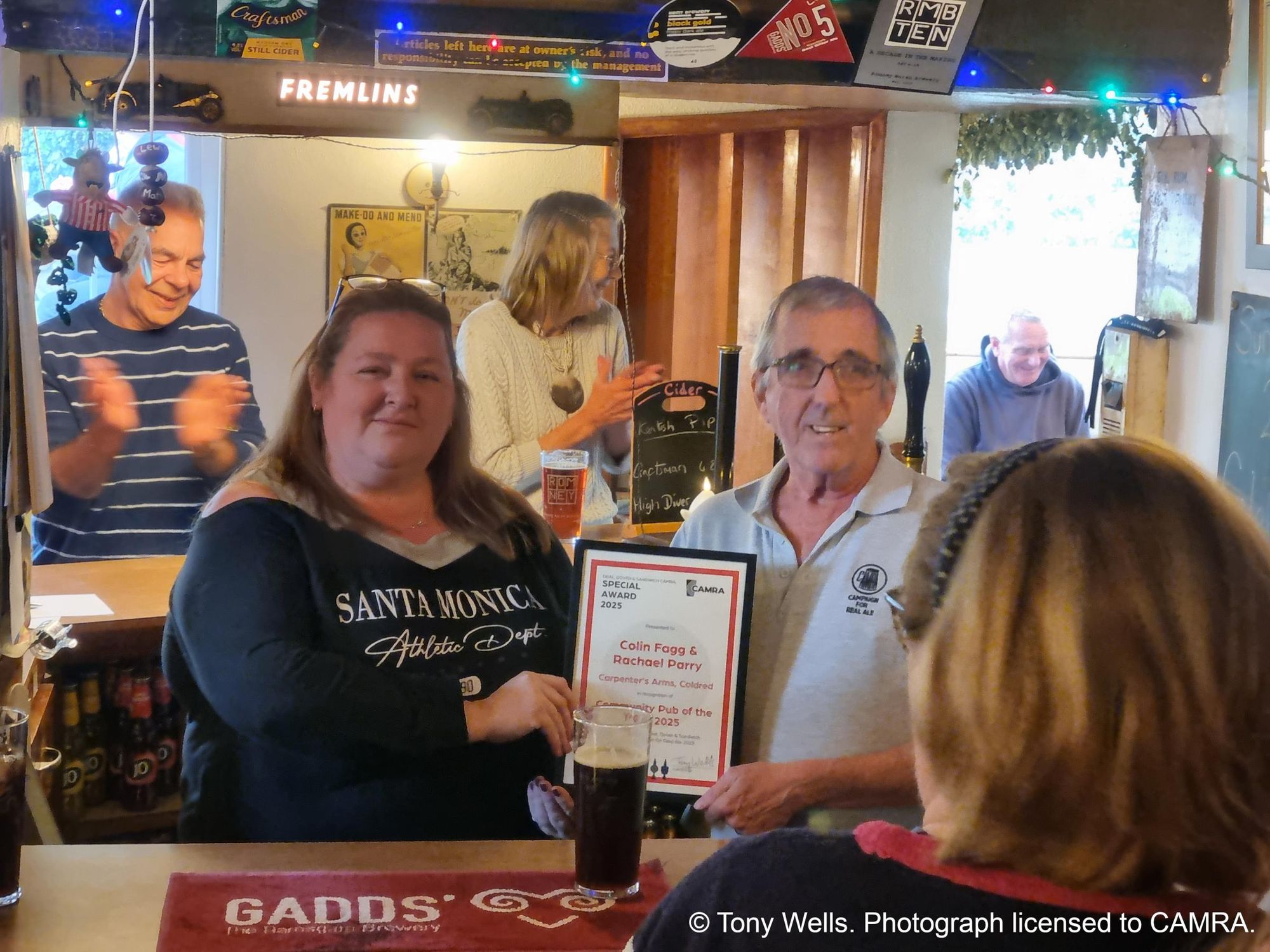 Carpenters Arms, Coldred - Award © Tony Wells. (Pub, Publican, Award). Published on 06-10-2025
