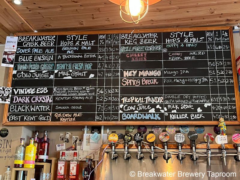 Breakwater Taproom, Dover - Beer Board © Breakwater Brewery.. (Pub, Bar). Published on 16-04-2024