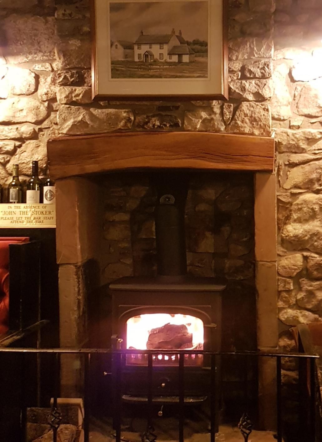 Fireplace old photograph of pub. (Pub). Published on 10-11-2023
