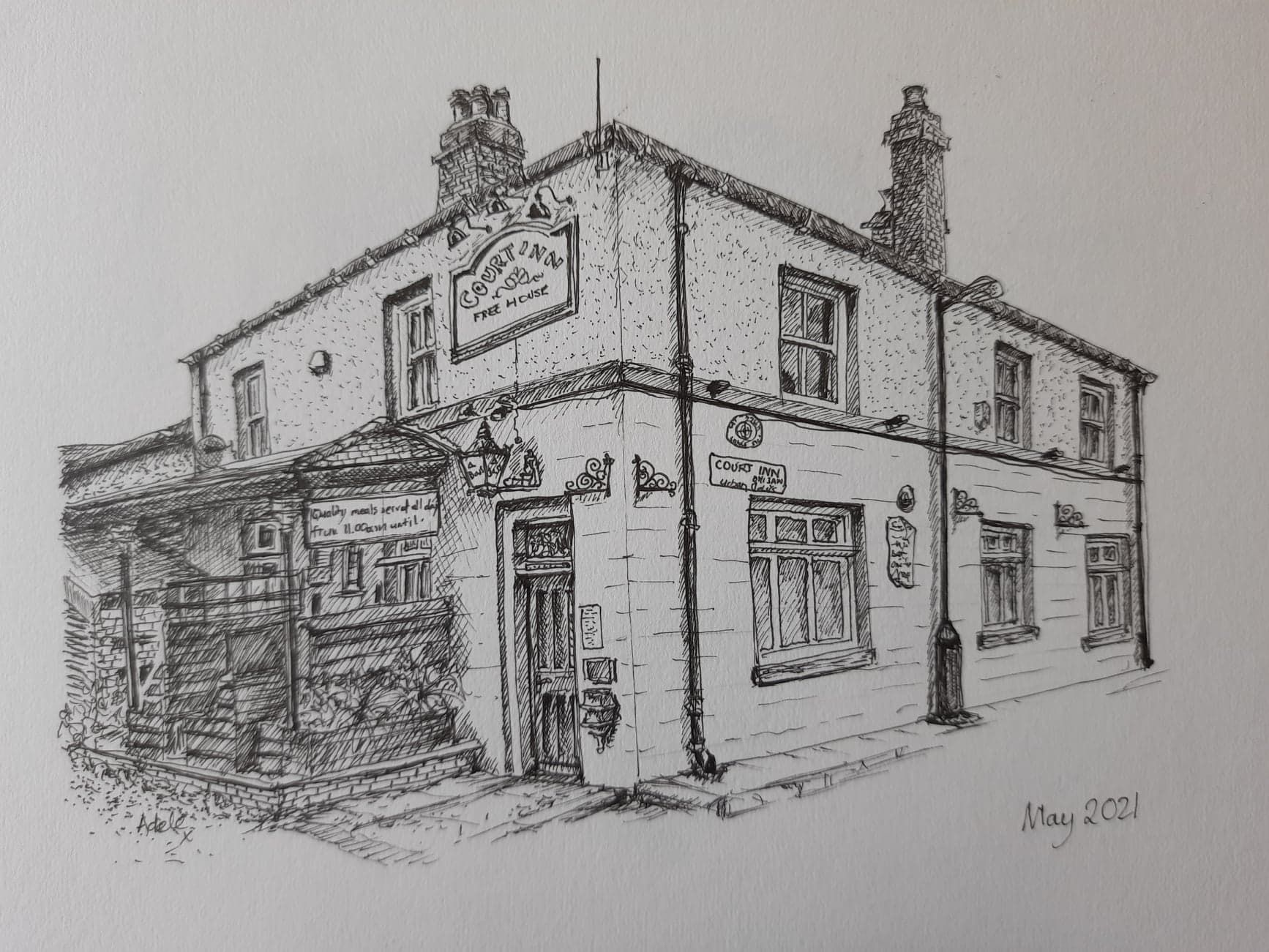 Drawing by Adele Shallow. (Pub, External, Key). Published on 25-05-2021
