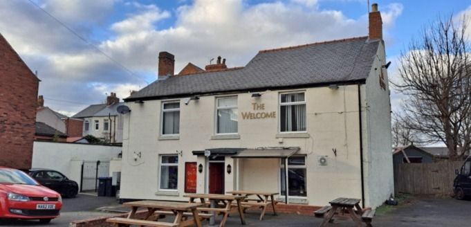 Blue sky over Welcome. (Pub, External). Published on 09-03-2022