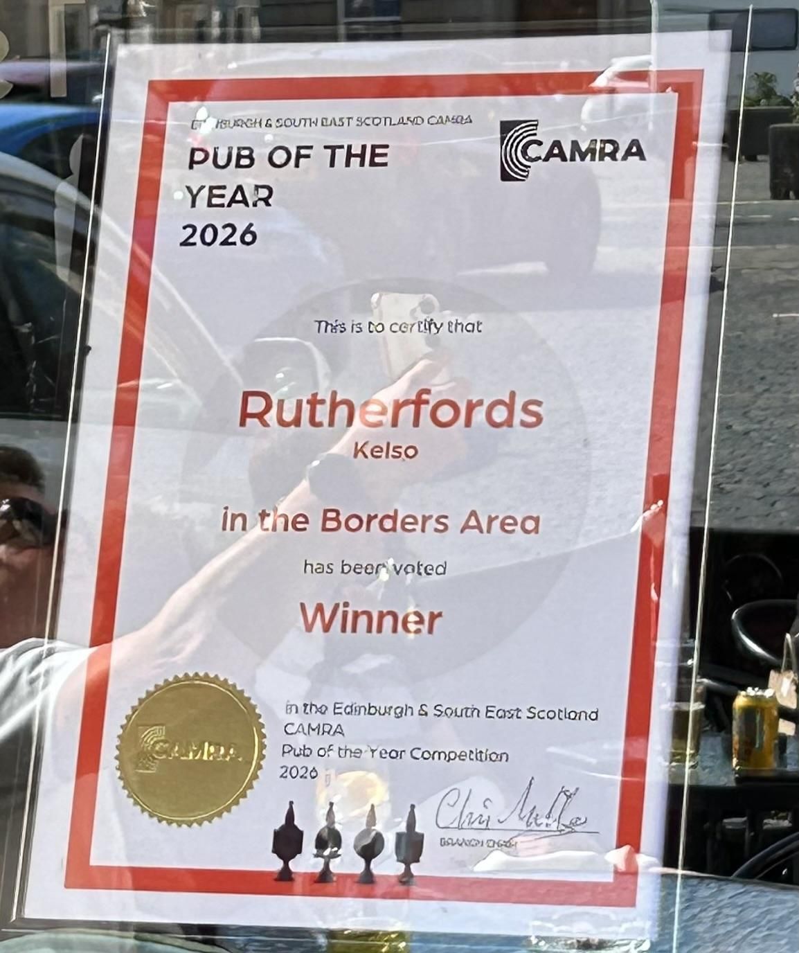 CAMRA Borders Pub of the Year 2026 (Photo: Ron Elder 02/05/2026). (Award). Published on 22-08-2026