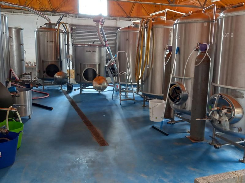 Brewery kit seen from tap room. Published on 21-05-2023