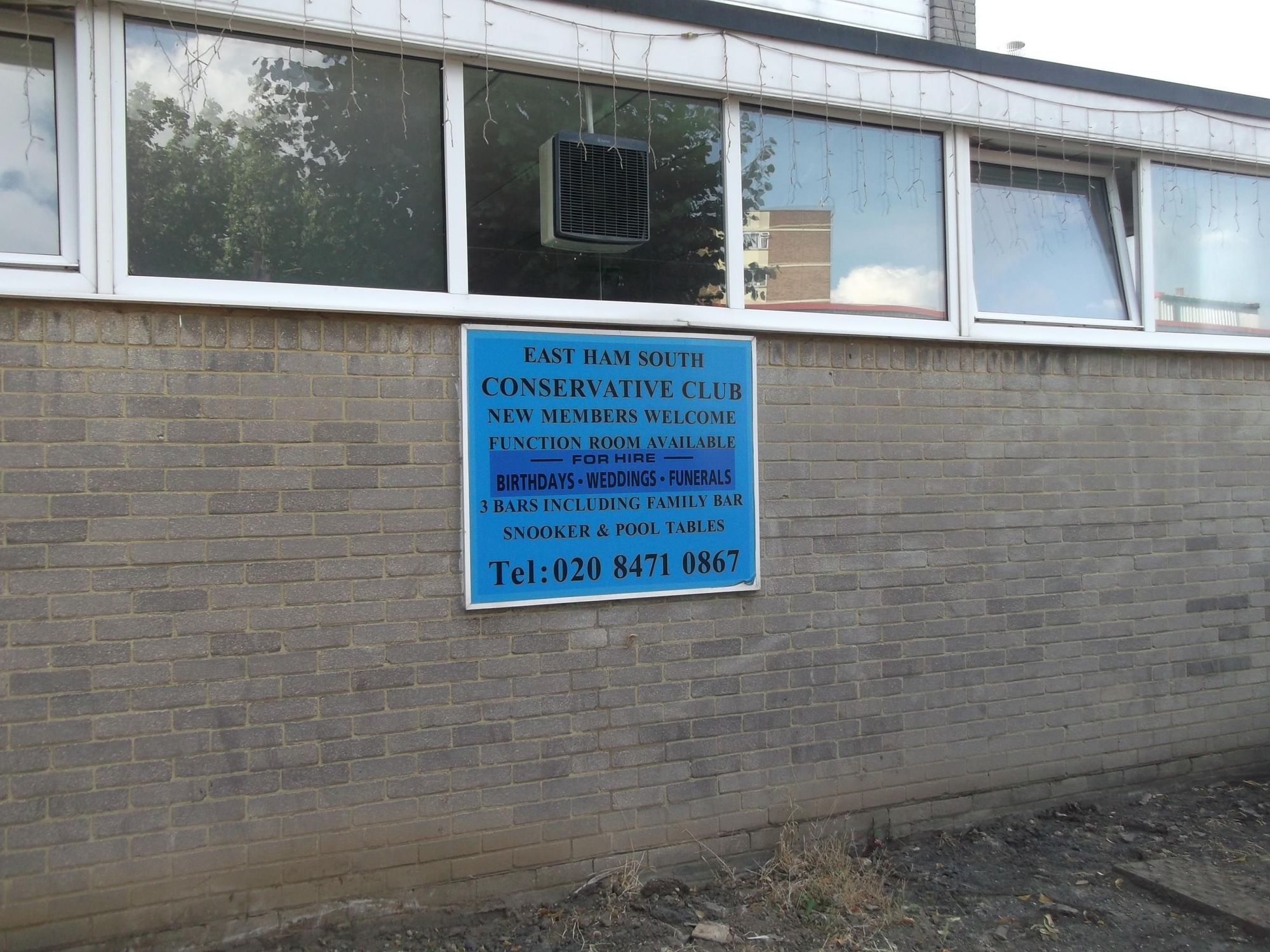 E6-East Ham South Con Club taken 08-07-2018. (External). Published on 27-07-2018