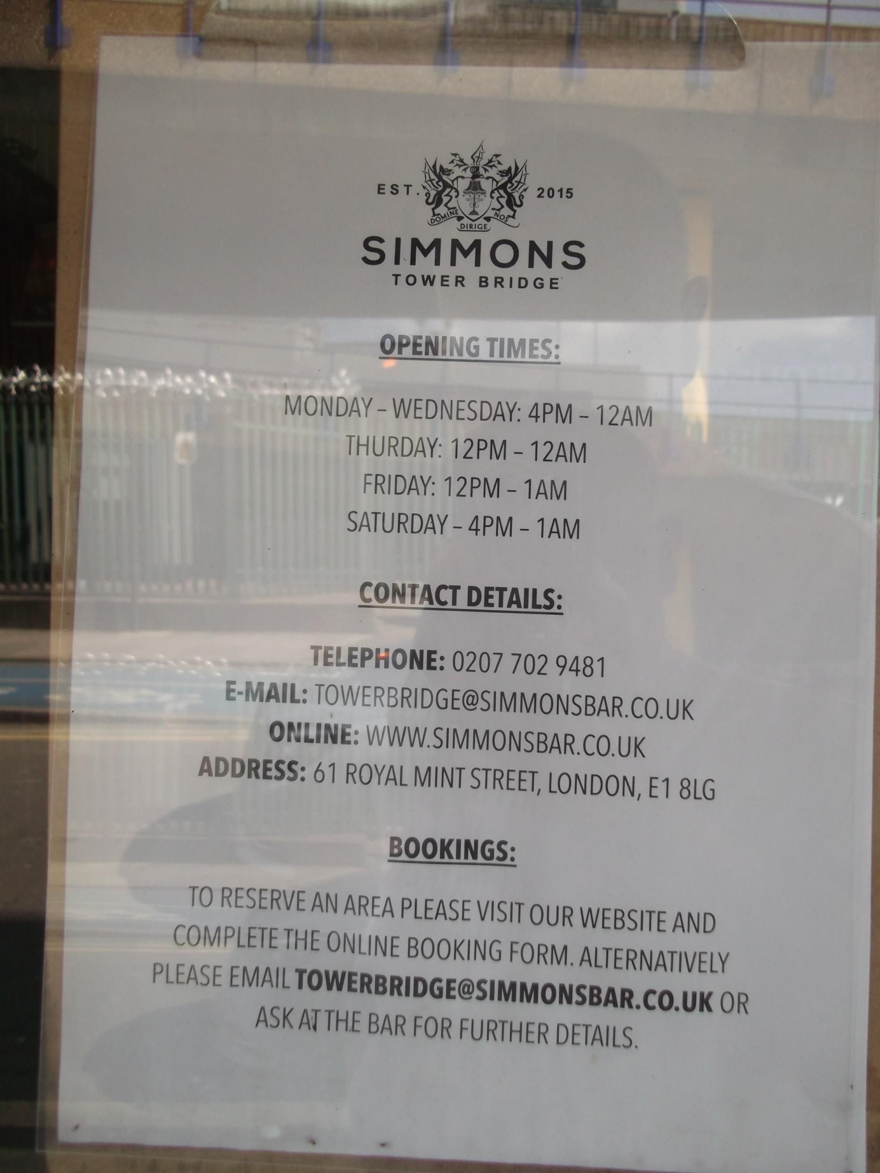Simmons London E1 taken May 2016. (External). Published on 08-02-2017
