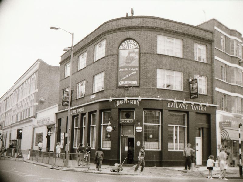 Railway Tavern Mare Street London E8 taken between Aug 1989-Feb . (Pub, External, Key). Published on 21-06-2018