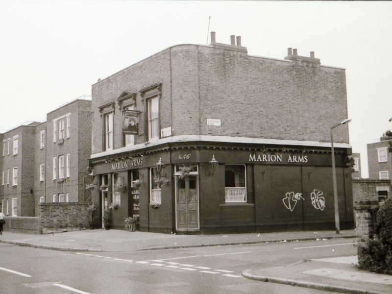 Marion Arms London E8 taken in Aug 1989.. (Pub, External). Published on 21-06-2018