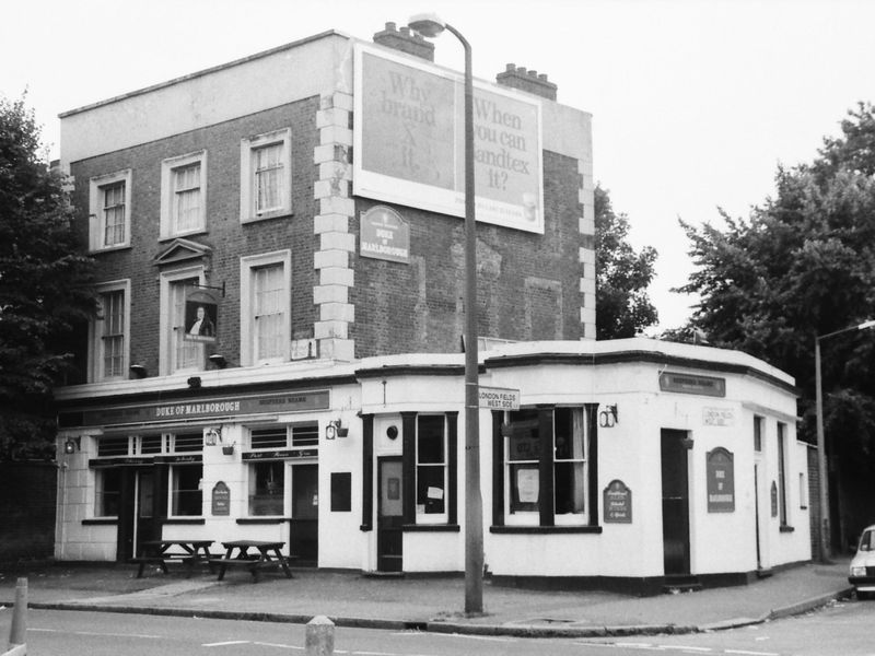 Duke of Marlborough London E8 taken 2 July 1989.. (Pub, External). Published on 21-06-2018