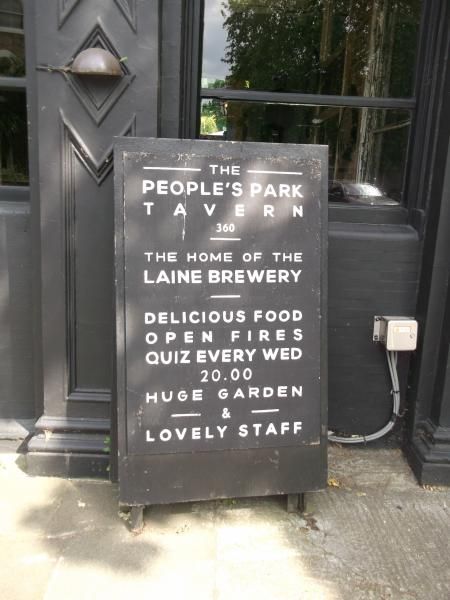 Peoples Park Tavern London E9 taken June 2015. (Sign). Published on 13-08-2015