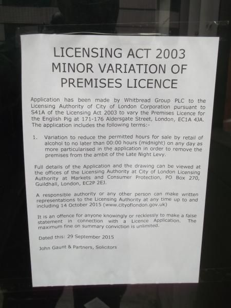 English Pig  London EC1 taken Oct 2015. (Pub, External). Published on 06-12-2015