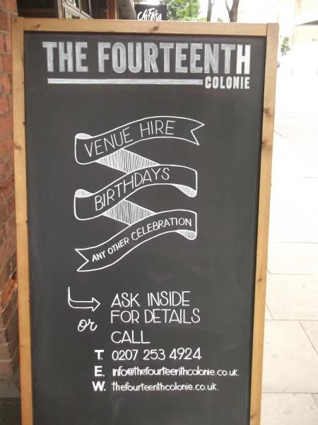Fourteenth Colonie London EC1 taken Aug 2015. (External, Sign). Published on 01-12-2015