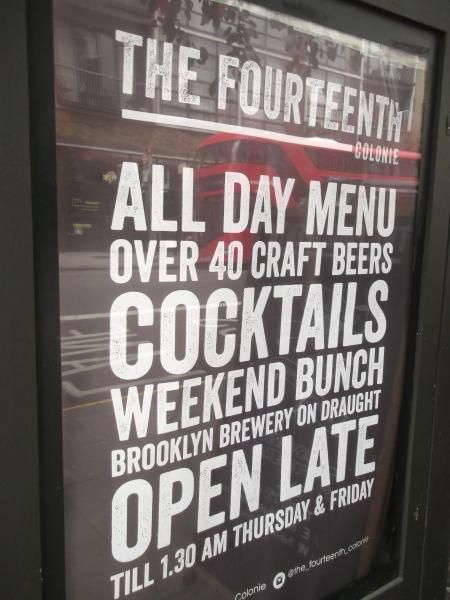 Fourteenth Colonie London EC1 taken Aug 2015. (External, Sign). Published on 01-12-2015