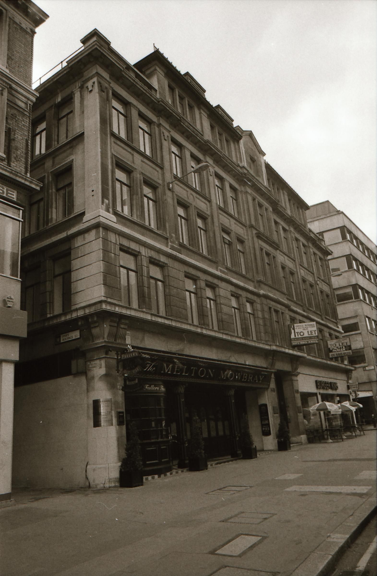  Melton Mowbray London EC1 taken in May 1994.. (Pub, External). Published on 07-02-2019