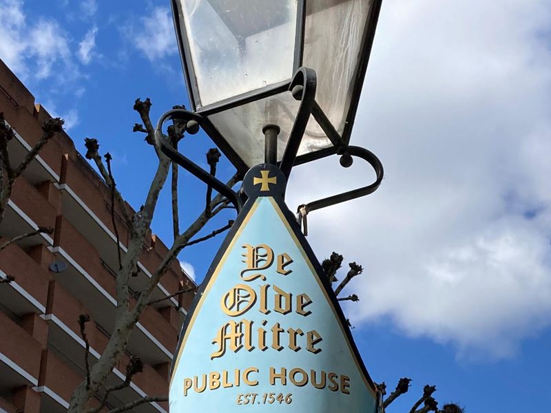 Olde Mitre London EC1N 20260412. (External, Sign, Key). Published on 28-04-2026