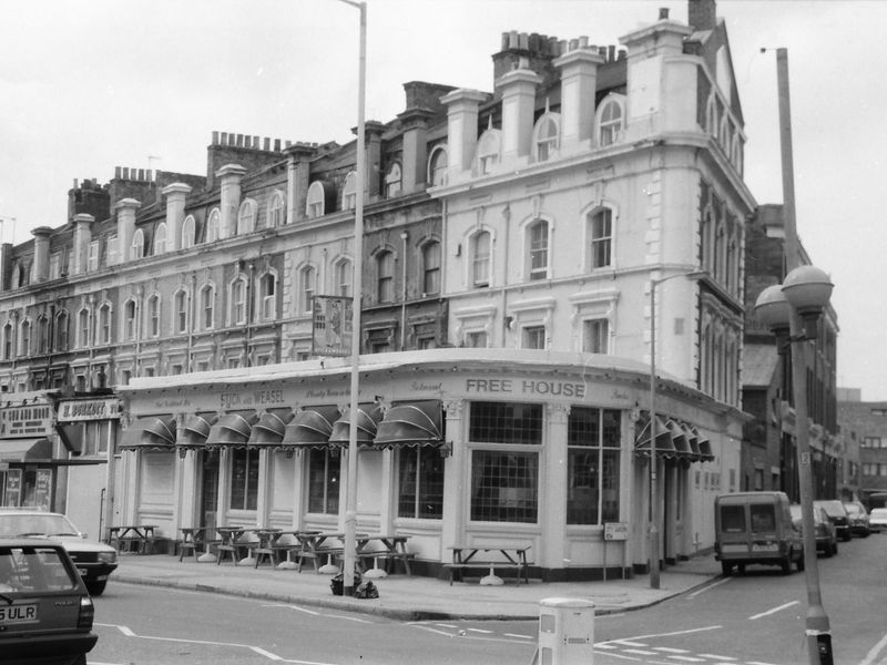 Stick & Weasel London EC1 taken Aug 1986.. (External, Key). Published on 07-02-2019 