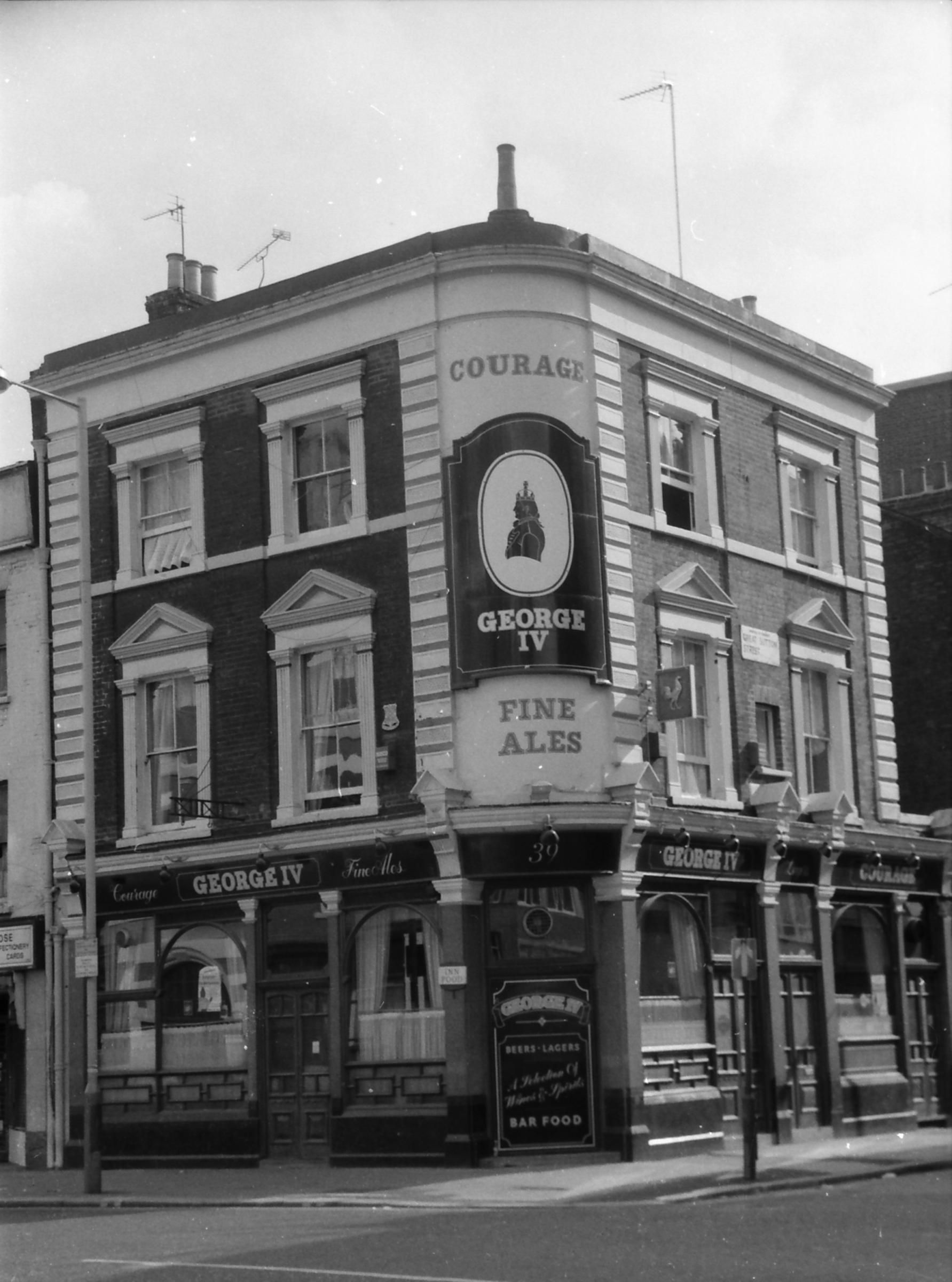 George IV London EC1 taken in Aug 1986.. (Pub, External). Published on 07-02-2019