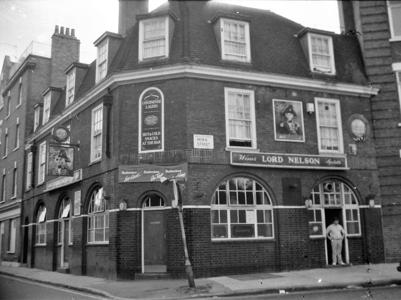 Lord Nelson Mora St London EC1 taken Aug 1986.. (Pub, External, Key). Published on 07-02-2019