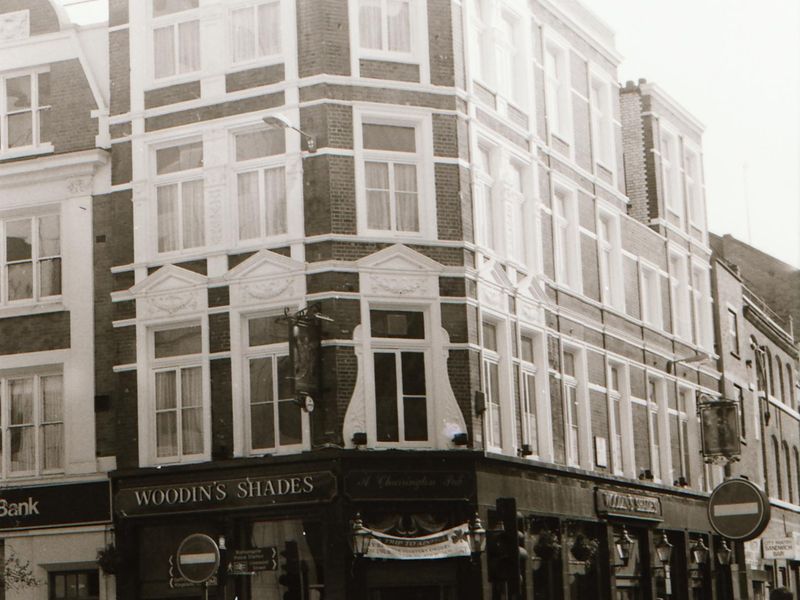 Woodin Shades London EC2 taken in April 1994.. (Pub, External). Published on 12-03-2019