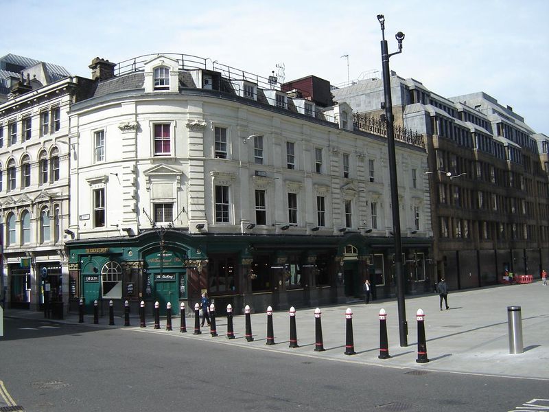 Railway Tavern London EC2 taken 2021-05-28. (Pub, External, Key). Published on 17-12-2021