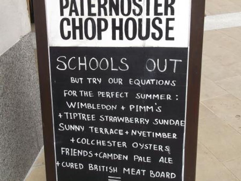 Paternoster Chop House London EC4 taken Aug 2015. (Sign). Published on 06-12-2015