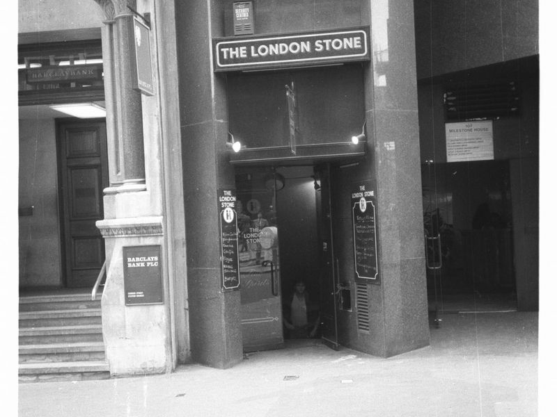 London Stone London EC3 taken in July 1985.. (Pub, External). Published on 12-04-2019