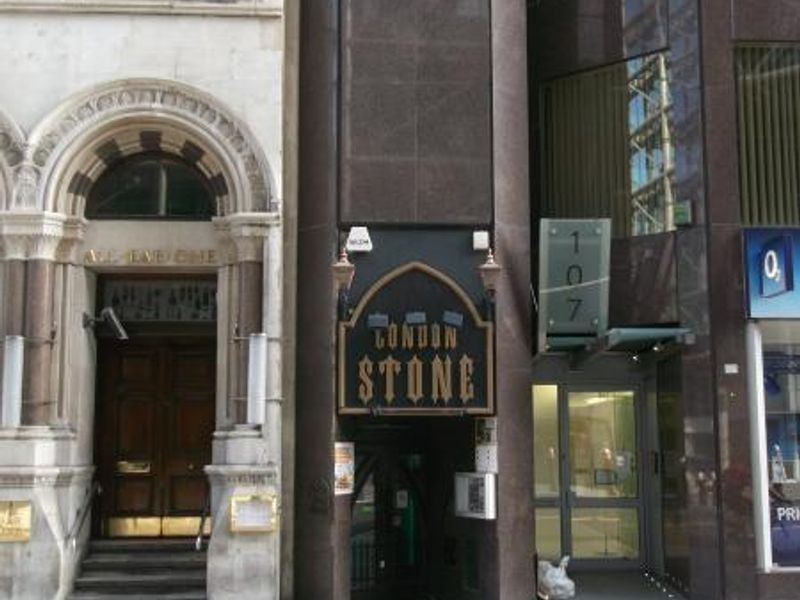 London Stone London EC4 taken August 2014. (Pub, External). Published on 11-08-2014
