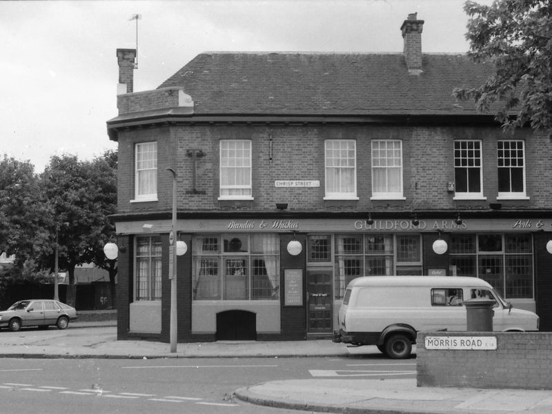 Guildford Arms London E14 taken in 1987.. (Pub, External, Key). Published on 15-11-2018